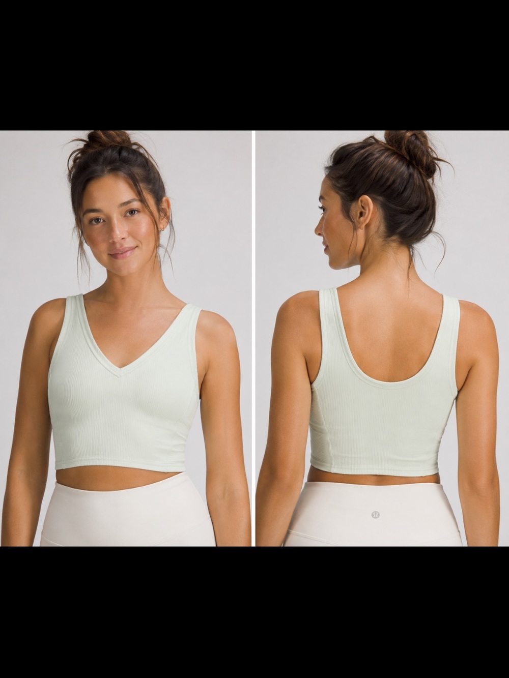 #138 Lululemon Ribbed Softstreme Cropped Tank Kohlrabi Green Size 14